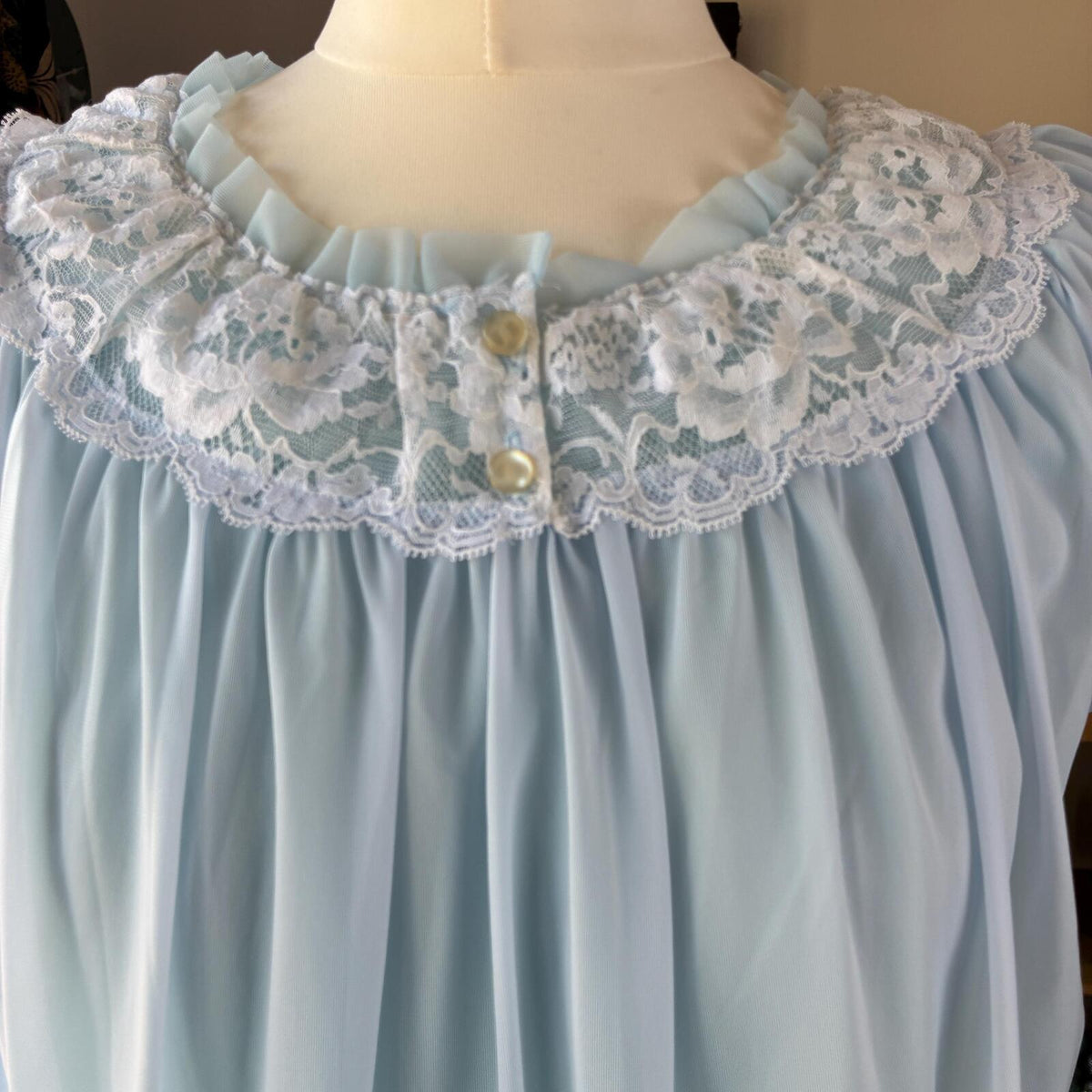 Baby Blue St Michael M&S 1960s Nylon Nightdress