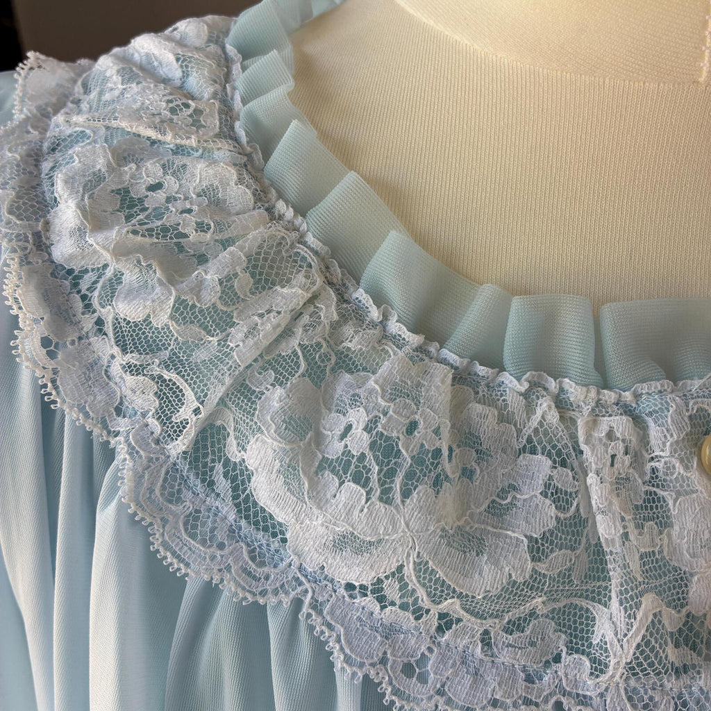 Baby Blue St Michael M&S 1960s Nylon Nightdress