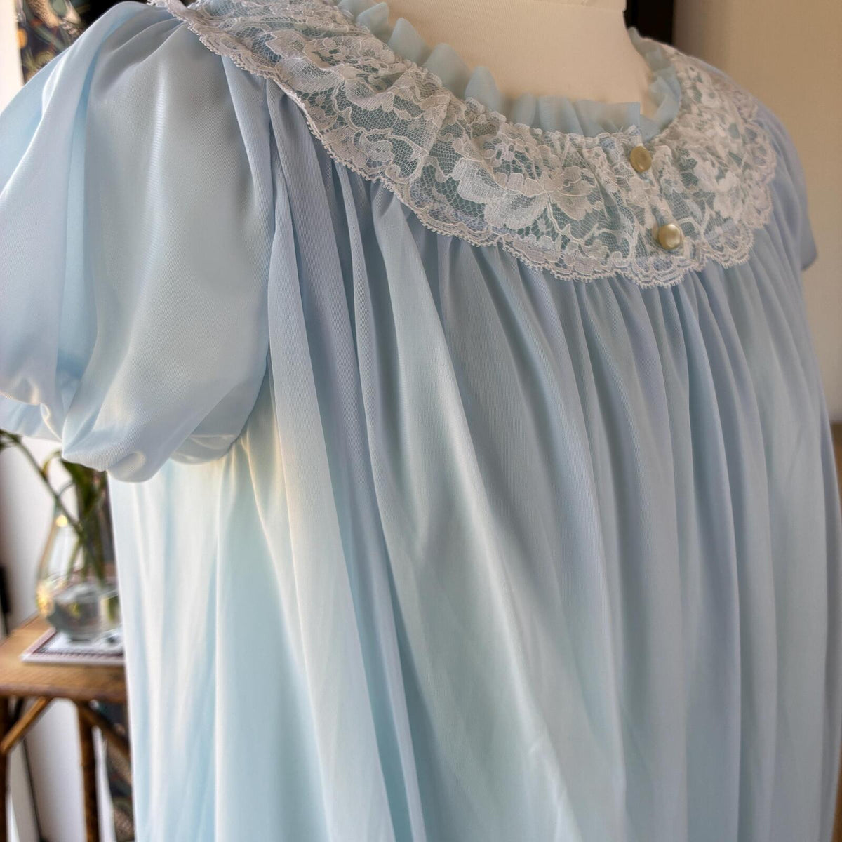 Baby Blue St Michael M&S 1960s Nylon Nightdress