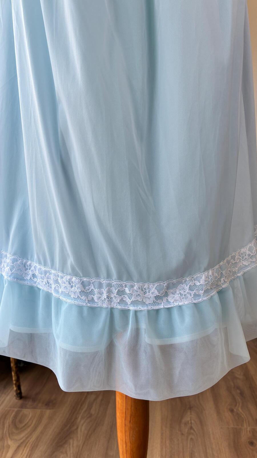 Baby Blue St Michael M&S 1960s Nylon Nightdress