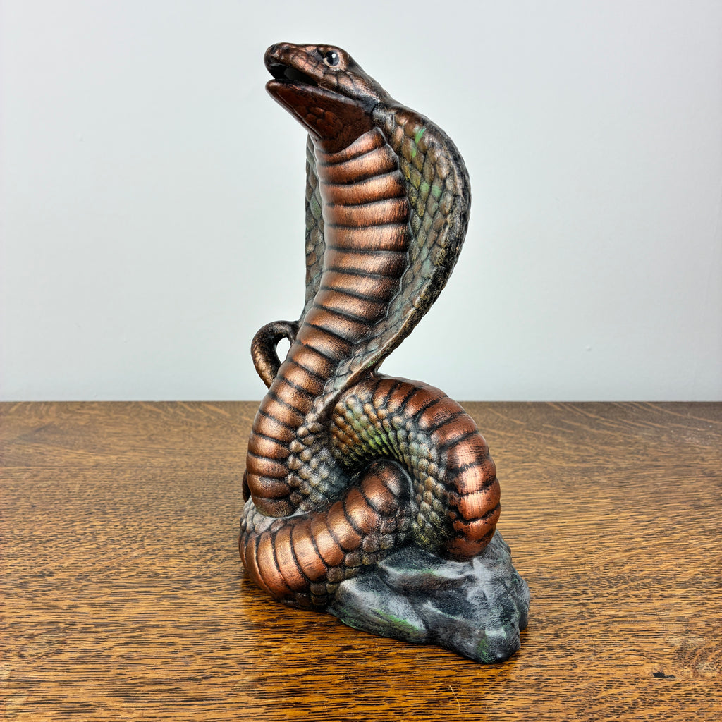 Cobra Snake Ceramic Figurine – Bronze Effect Hand Painted