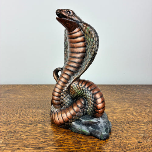 Cobra Snake Ceramic Figurine – Bronze Effect Hand Painted
