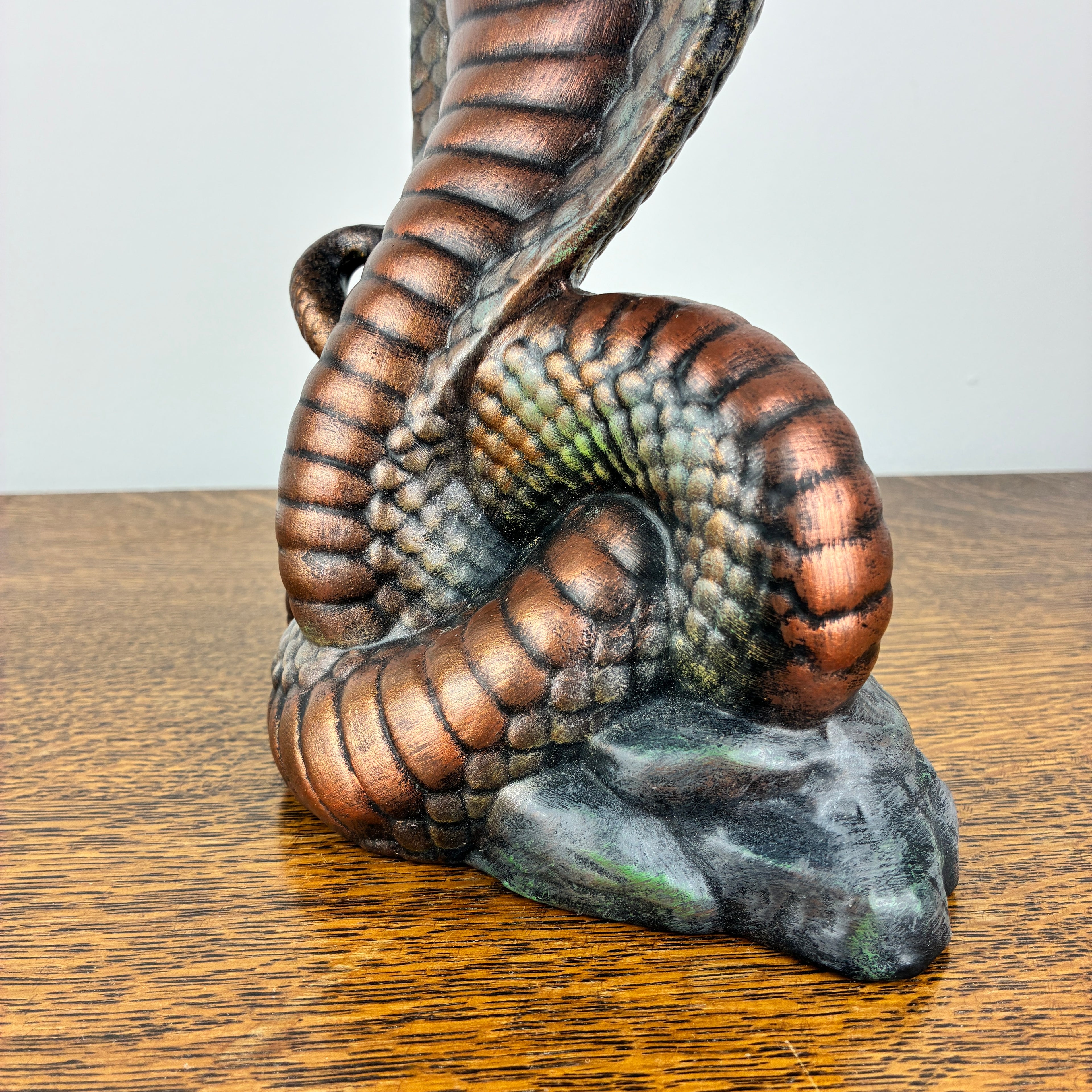 Cobra Snake Ceramic Figurine – Bronze Effect Hand Painted