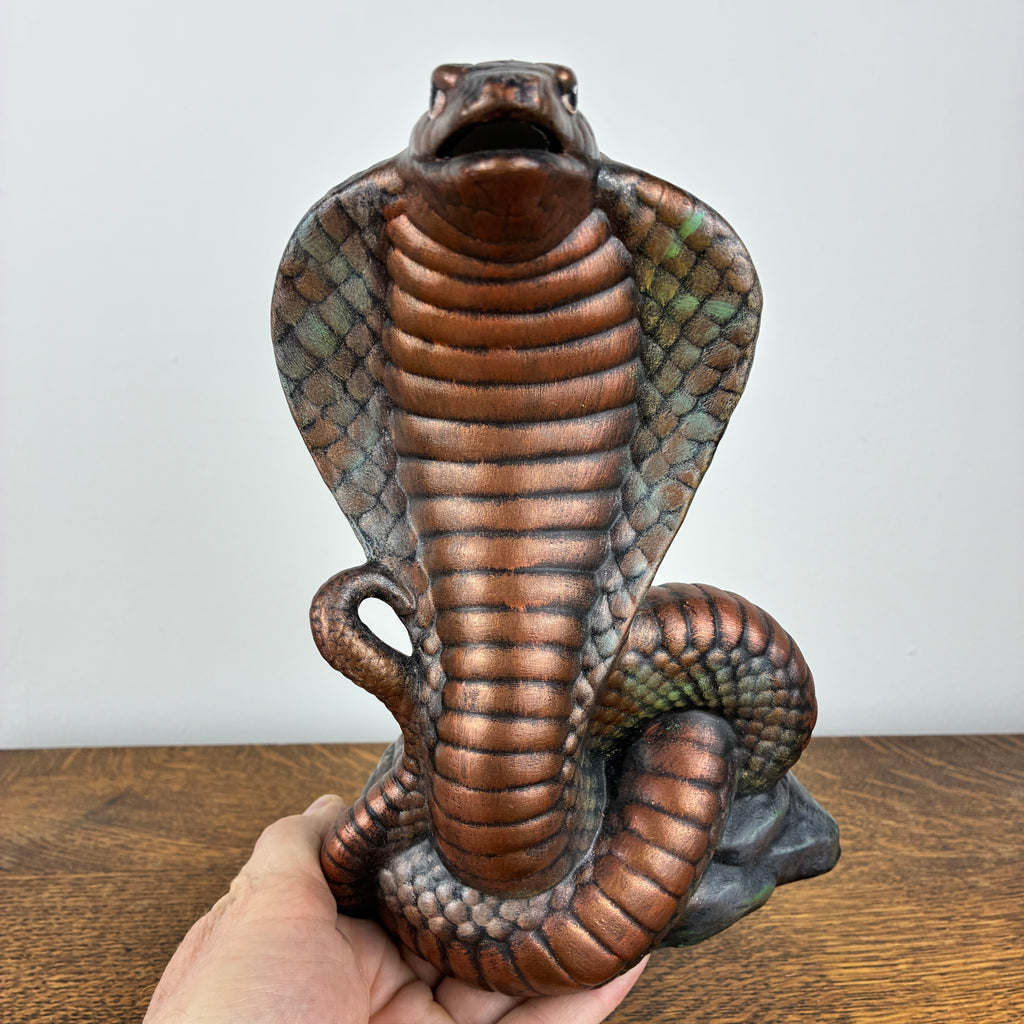 Cobra Snake Ceramic Figurine – Bronze Effect Hand Painted