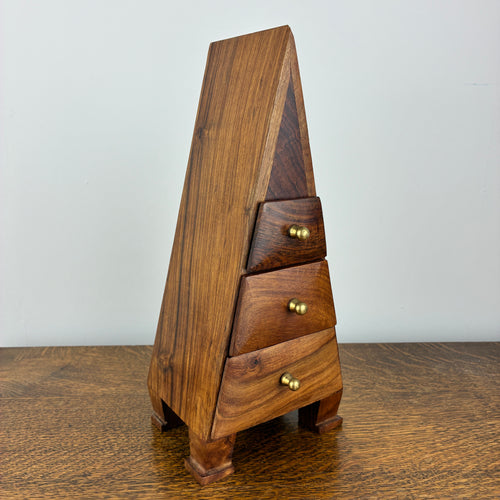 Wooden Jewellery Box Cabinet – Pyramid Design with Drawers