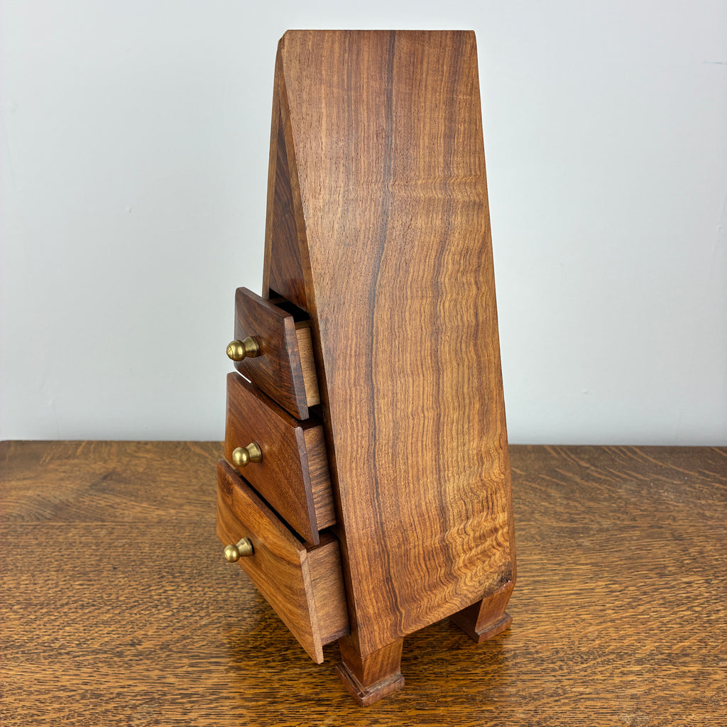 Wooden Jewellery Box Cabinet – Pyramid Design with Drawers