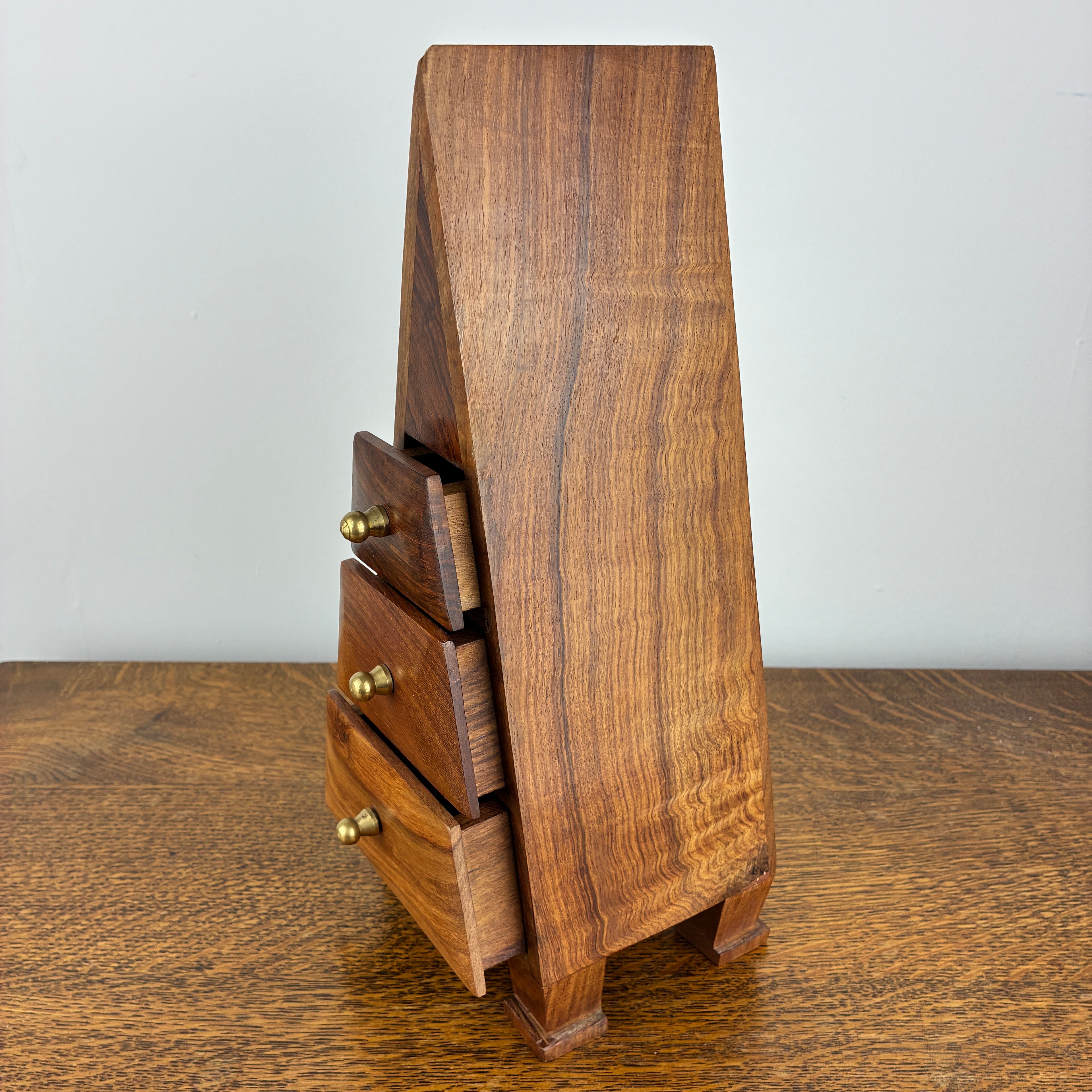 Wooden Jewellery Box Cabinet – Pyramid Design with Drawers