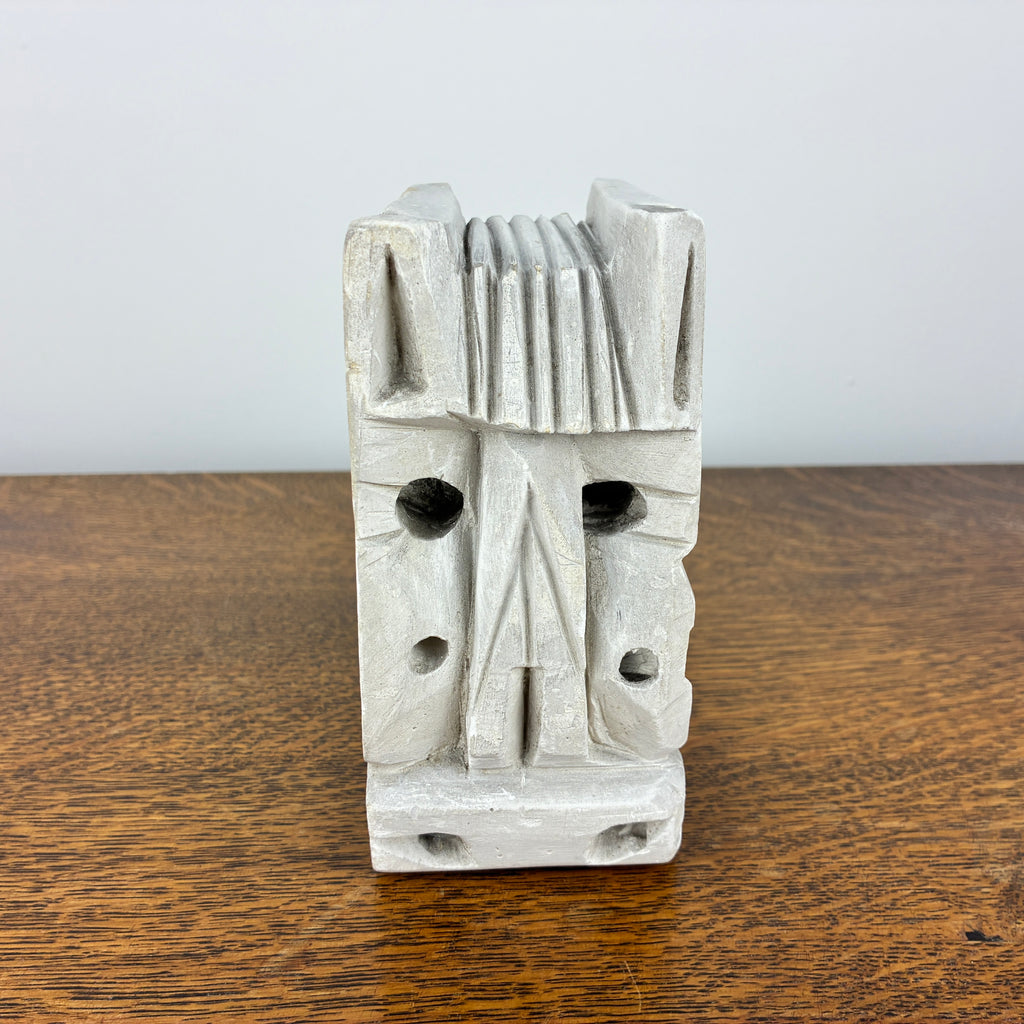 Abstract Stone Sculpture – Modernist Carved Limestone Style Decorative Object
