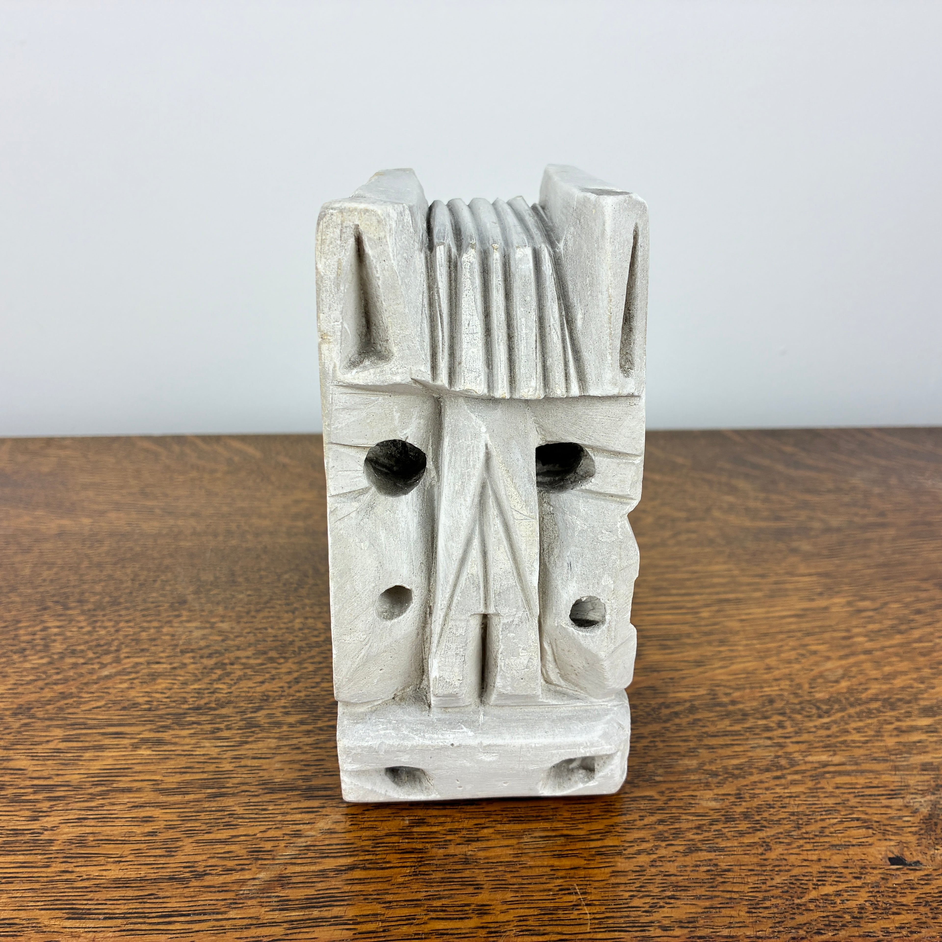 Abstract Stone Sculpture – Modernist Carved Limestone Style Decorative Object