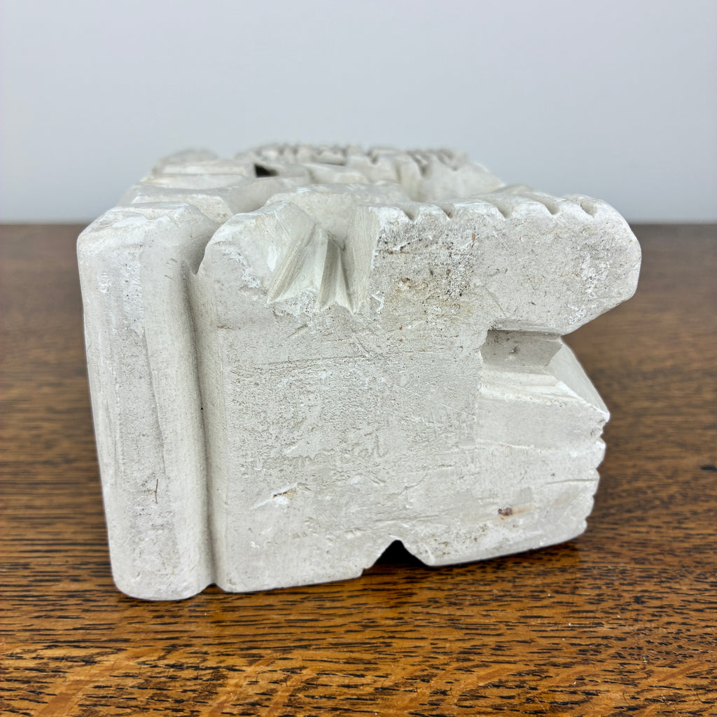 Abstract Stone Sculpture – Modernist Carved Limestone Style Decorative Object