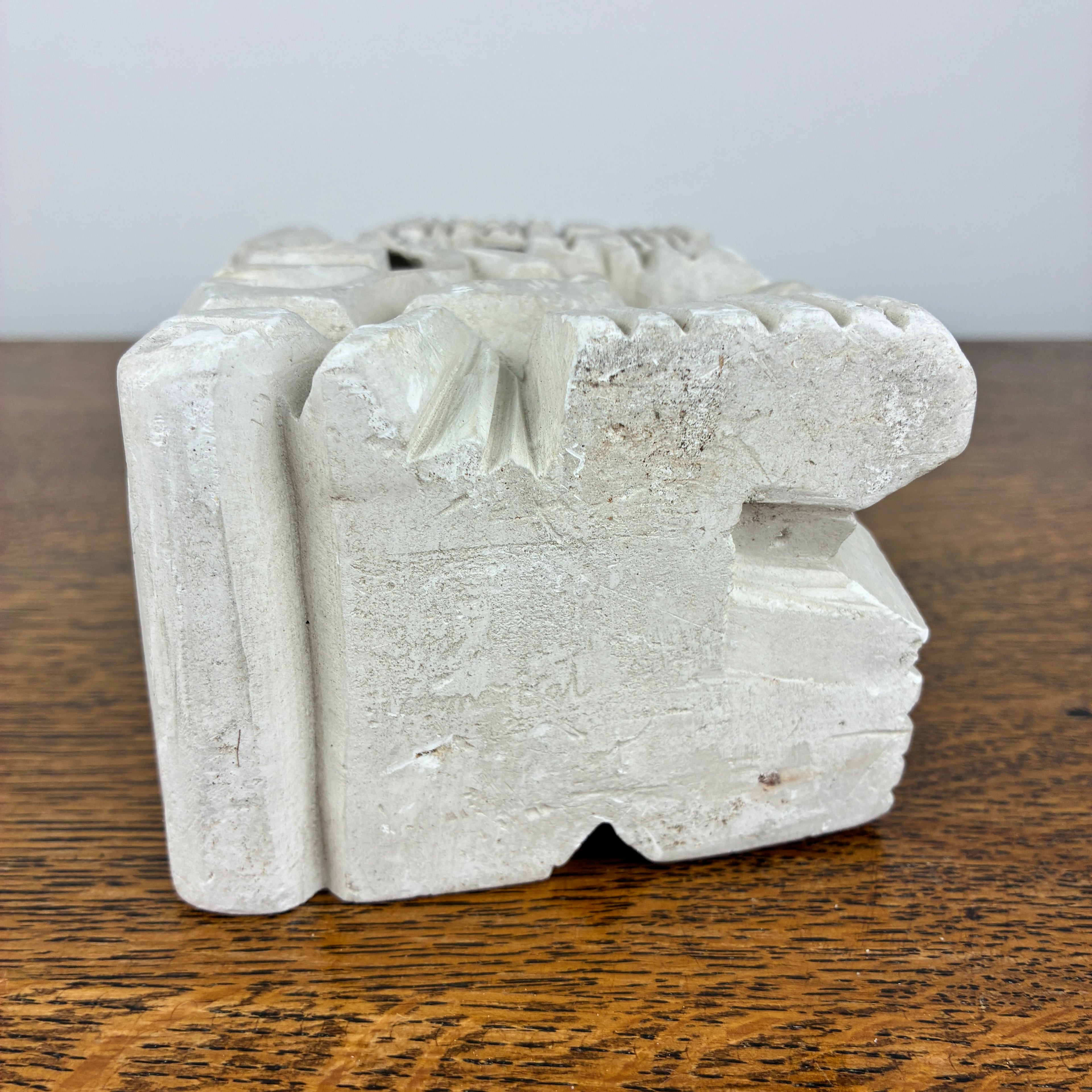 Abstract Stone Sculpture – Modernist Carved Limestone Style Decorative Object