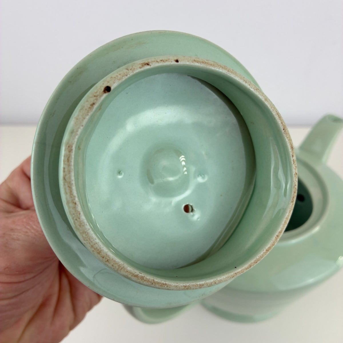 Woods Ware Beryl Green Teapot 2 Pints Mid Century Vintage